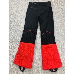Vintage Profile Ski Pants Youth 12 Black Red Wool‎ Blend Stirrup Insulated